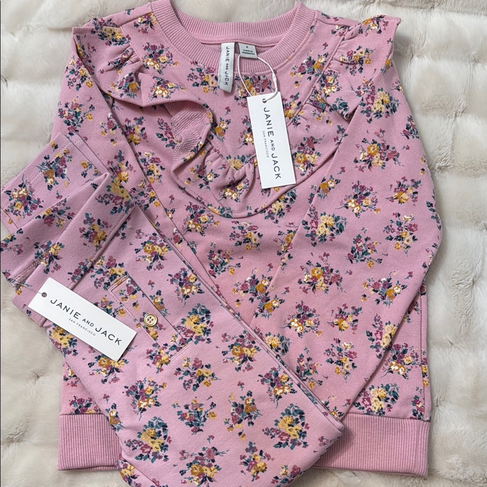 Janie and Jack Pink Floral Sweatshirt